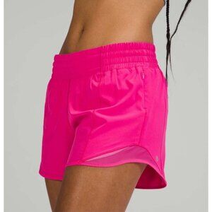 Lululemon Womens Sz 4 Hotty Hot Shorts Sonic Pink With Zipper Pocket